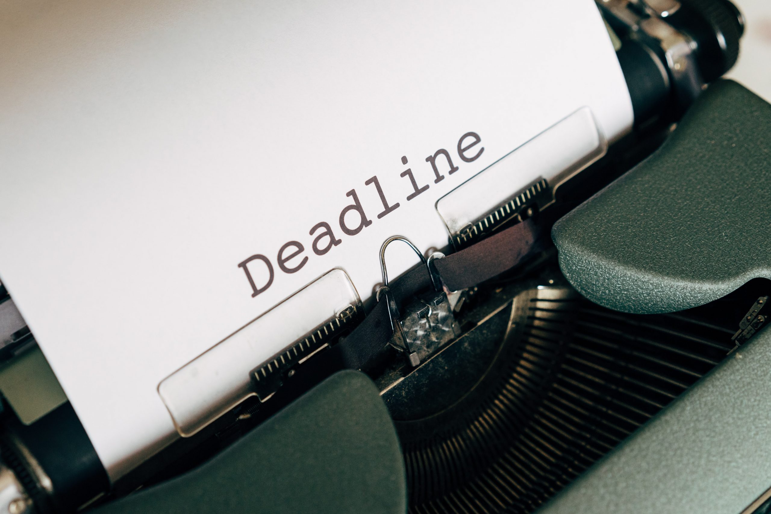 Self assessment Deadline typewriter